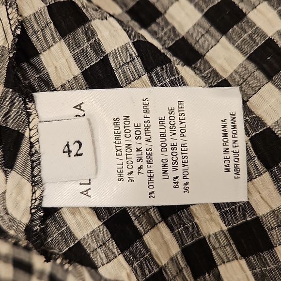 💕ALTUZARRA💕 Donrine Seersucker Gingham Midi Dress ~ Black Ivory 42 EU NWT - Picture 15 of 16